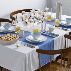Tableware with magnolia